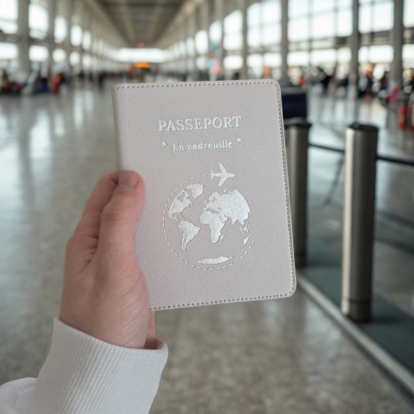 Etui passeport en simili cuir Gris – En vadrouille